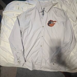 - Baltimore Orioles button long sleeve shirt Red Jacket
